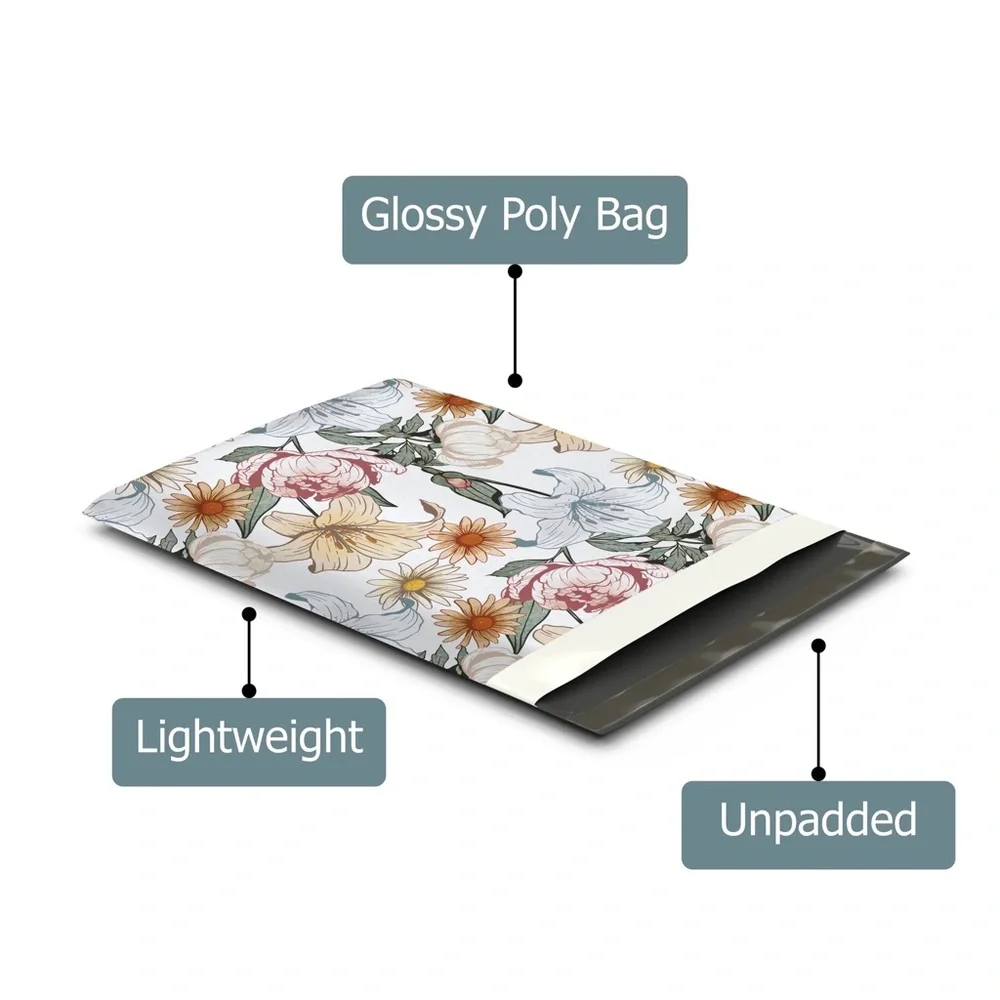 Vintage Floral Poly Mailer’s 10x13 Pack of 25 - Picture 6 of 15